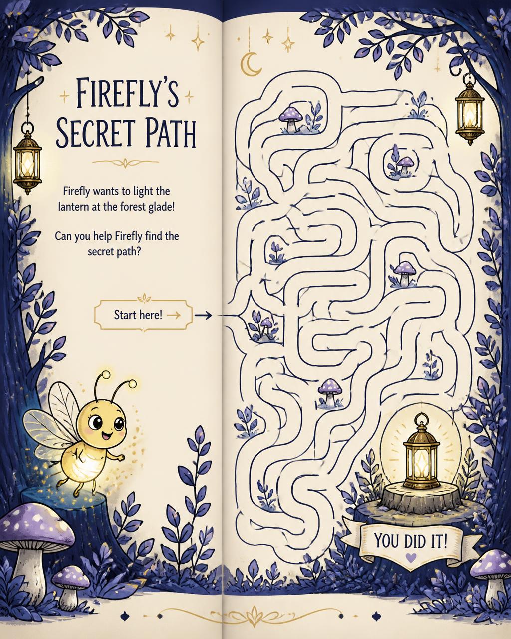 Blink the Firefly activity book — Firefly's secret path maze