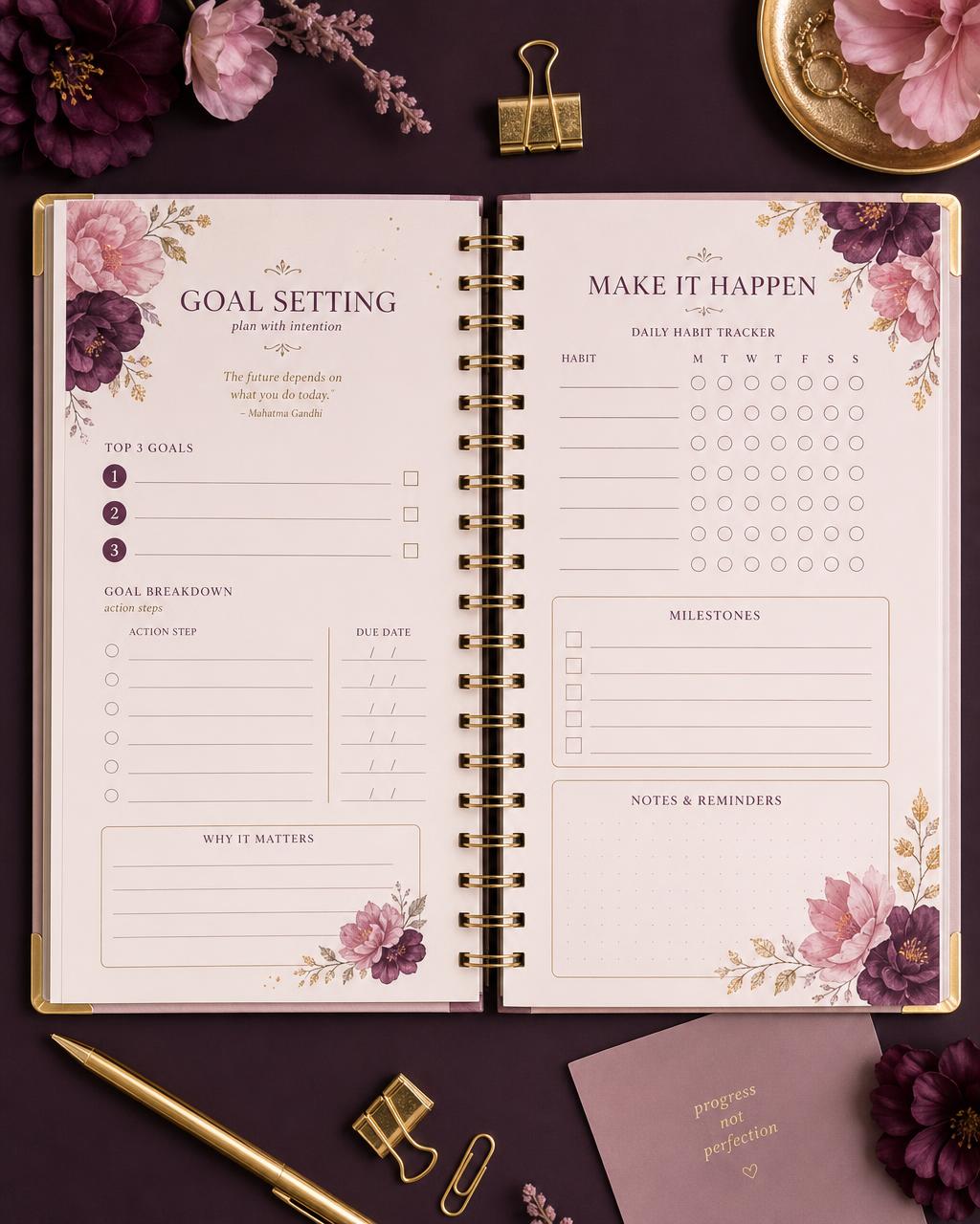 Faith Grows Confidence Planner — Goal Setting & Habit Tracking