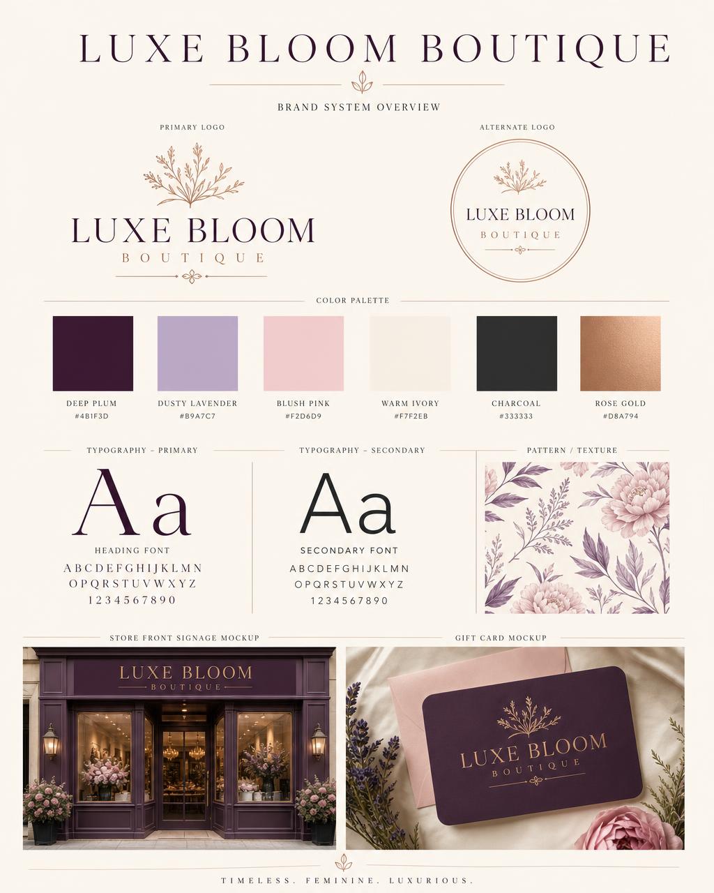 Luxe Bloom Boutique — Complete Brand Identity — Final Brand System