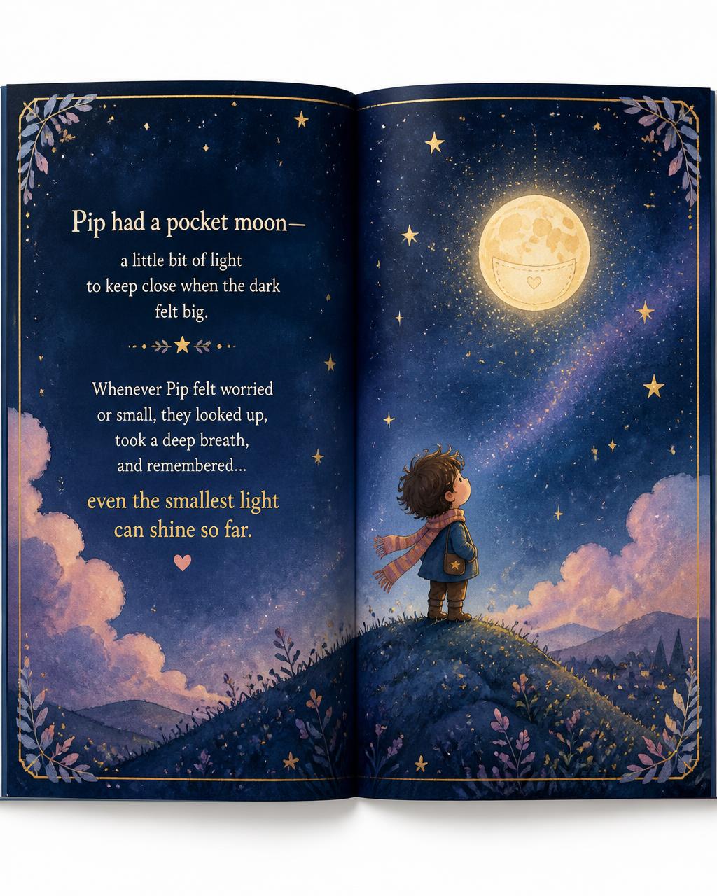 Pip and the Pocket Moon — Children's Picture Book — Interior Page Layout
