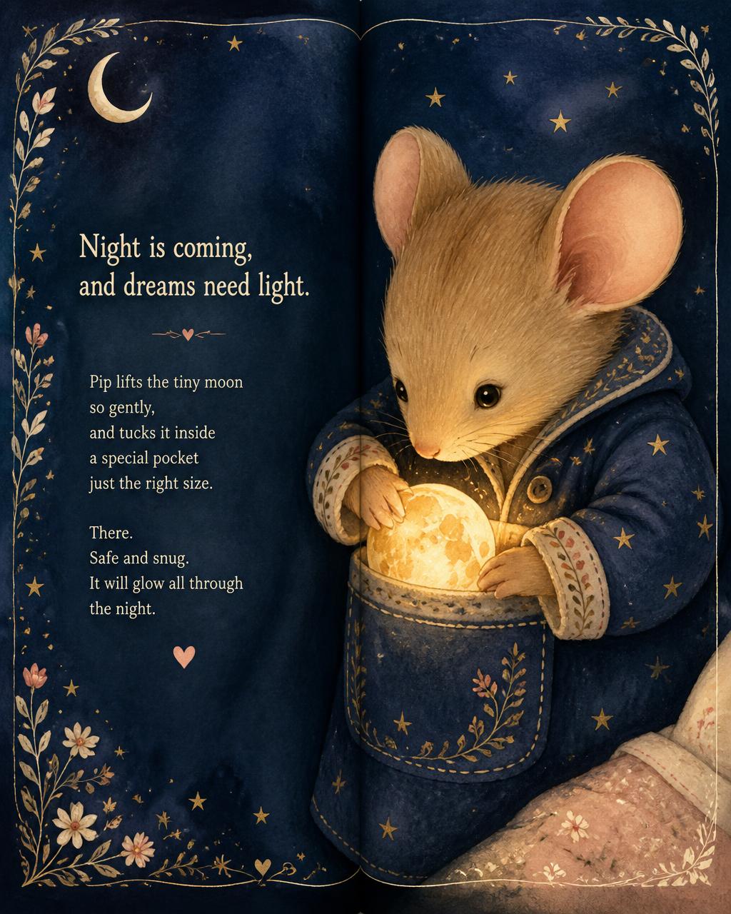 Pip and the Pocket Moon — Children's Picture Book — Decorative Borders & Details