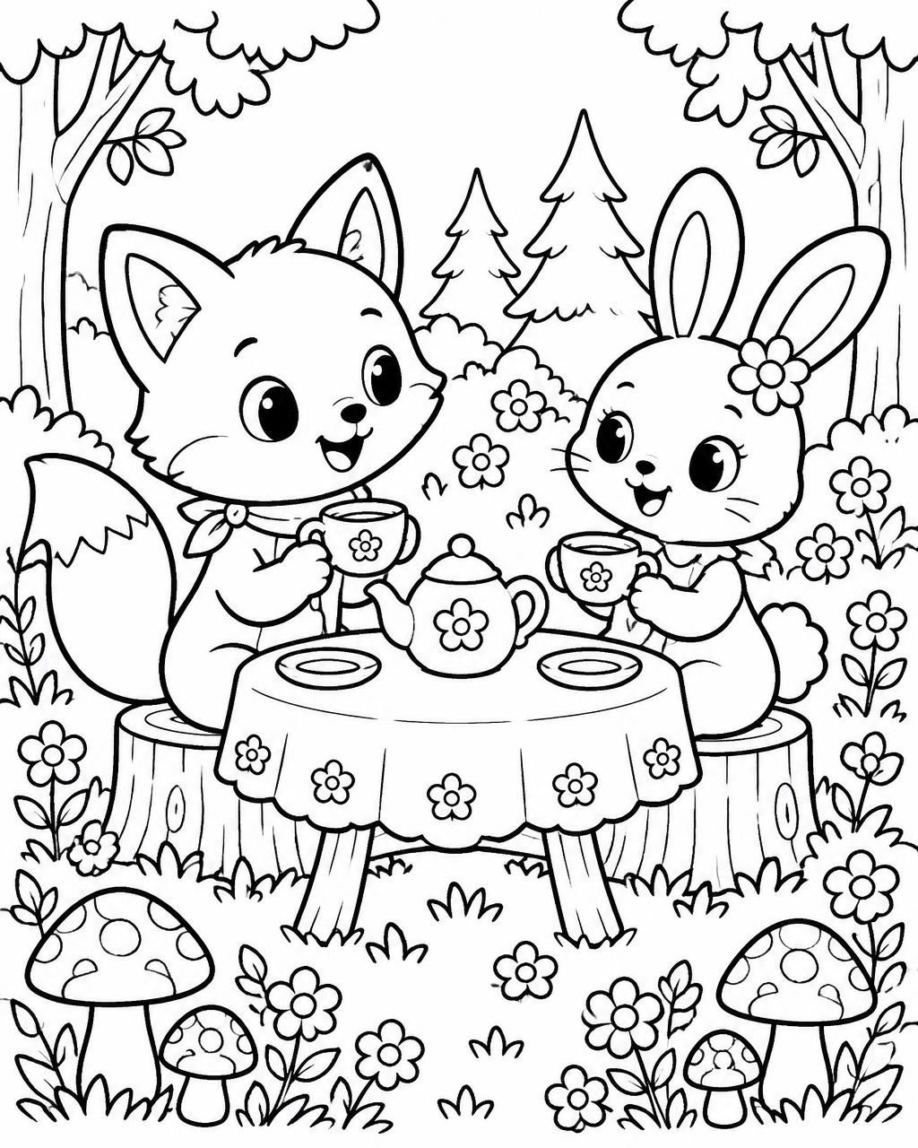 Woodland Friends Coloring Book — Cozy Forest Scenes