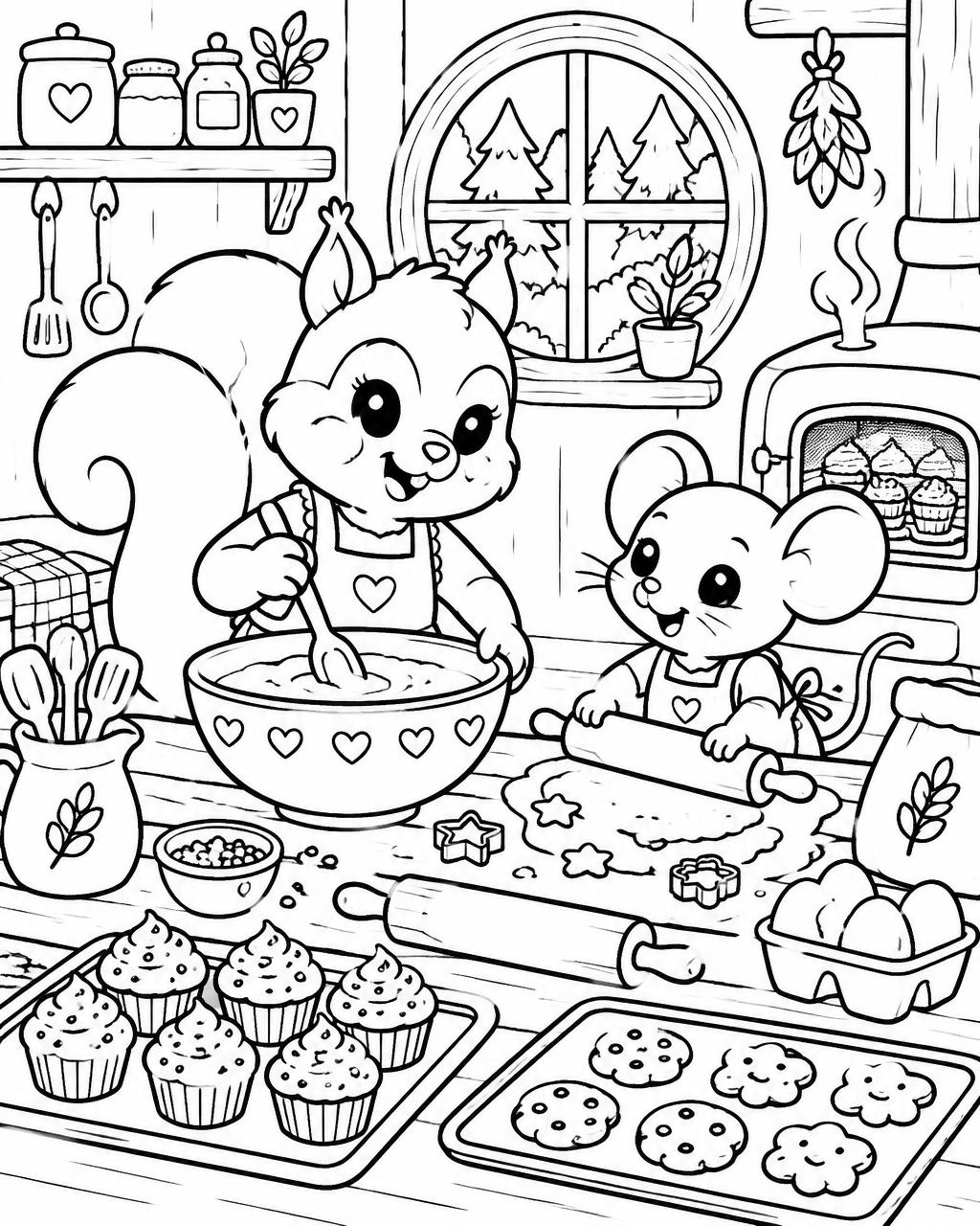 Woodland Friends Coloring Book — Clean Line Art, Made to Color